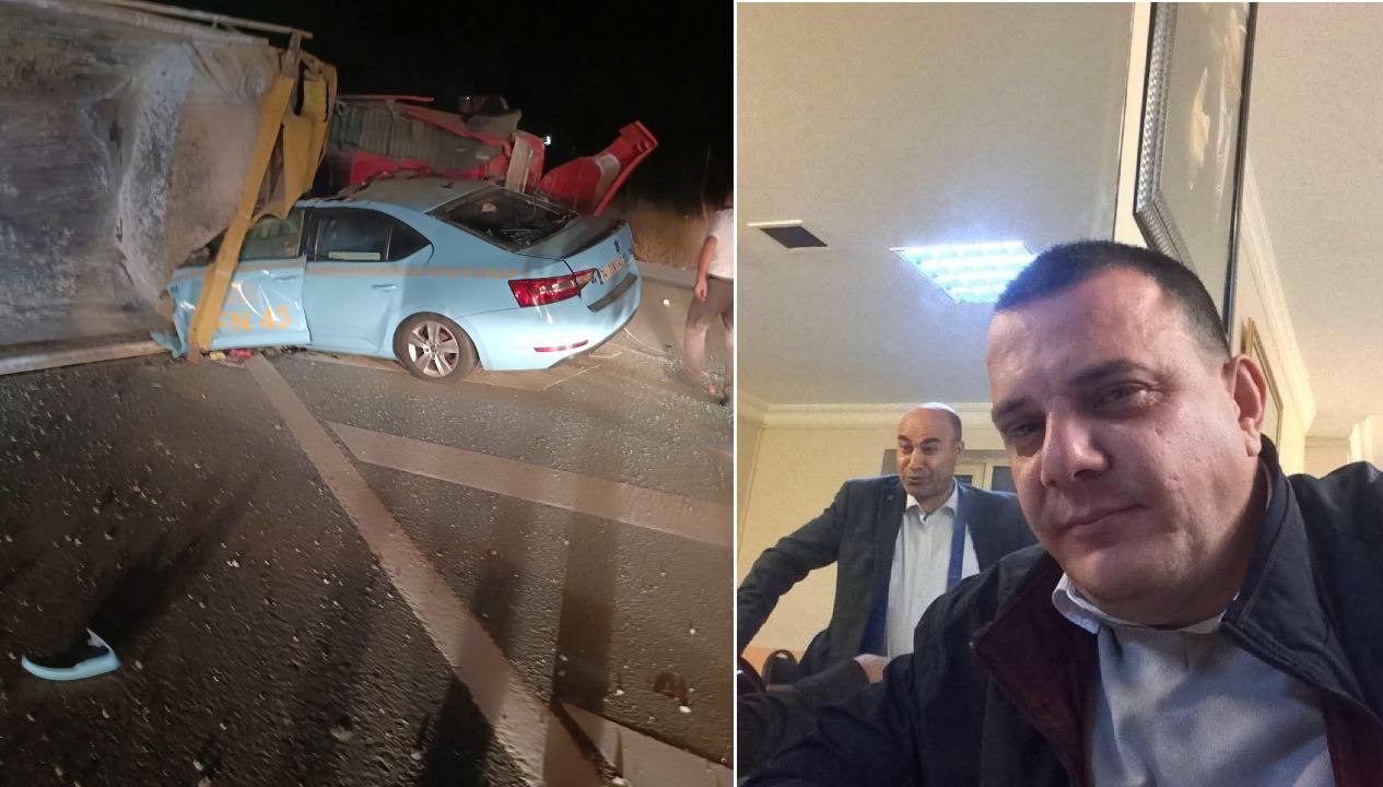 korkunc olum hafriyat kamyonu taksinin uzerine devrildi RULgfmZM